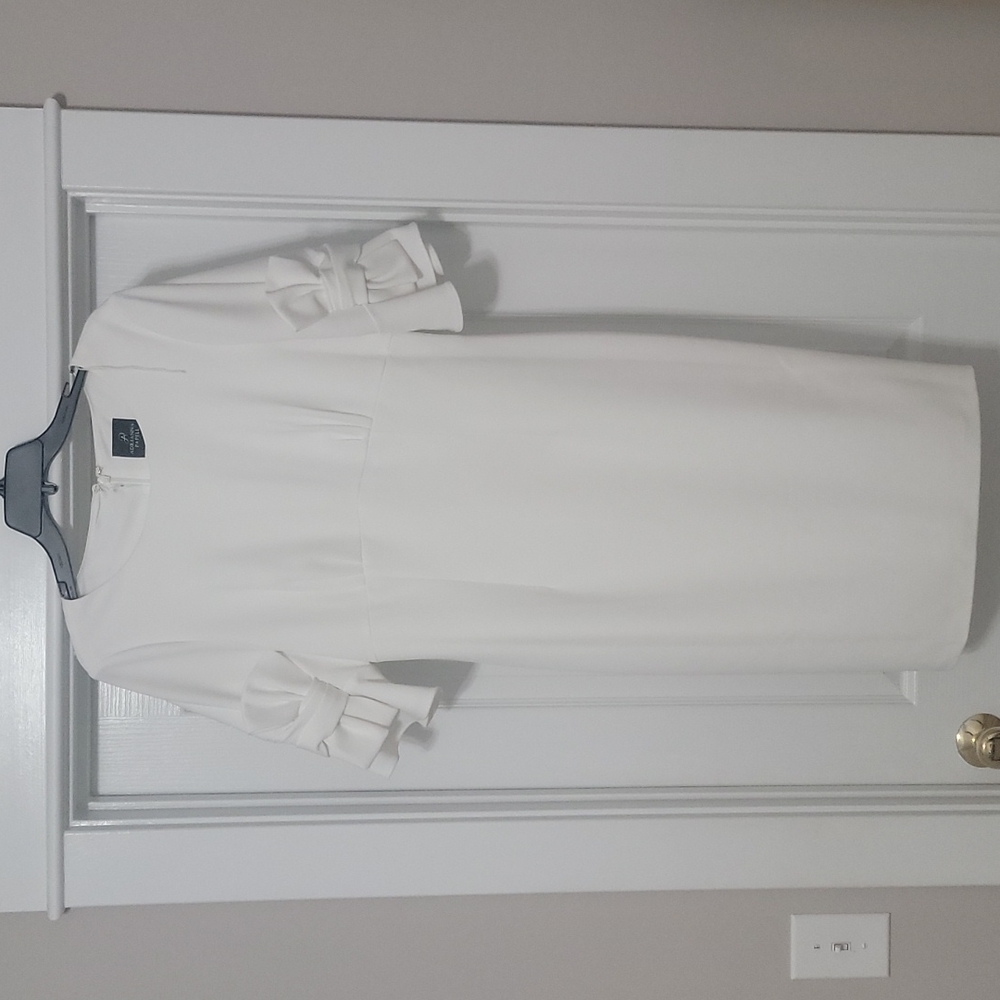 Adrianna Papell white dress with bows